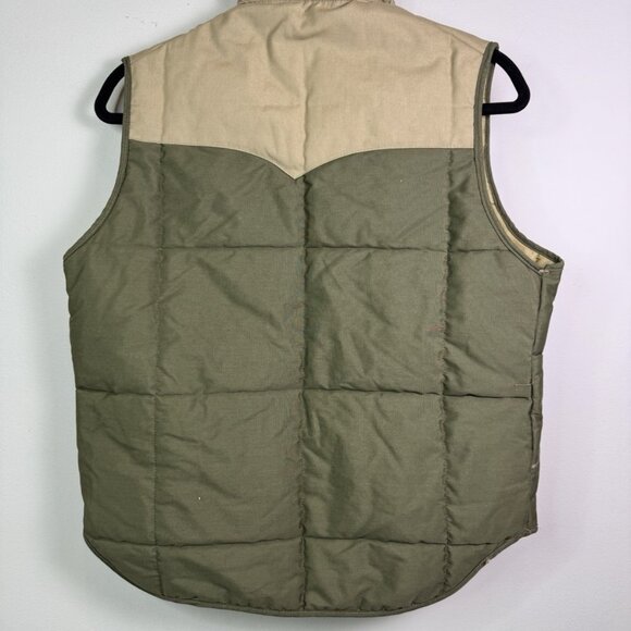 VTG Duxbak Aircel 90s USA Talon Zipper Vest Western Puffer Jacket Coat Green M - Picture 3 of 10